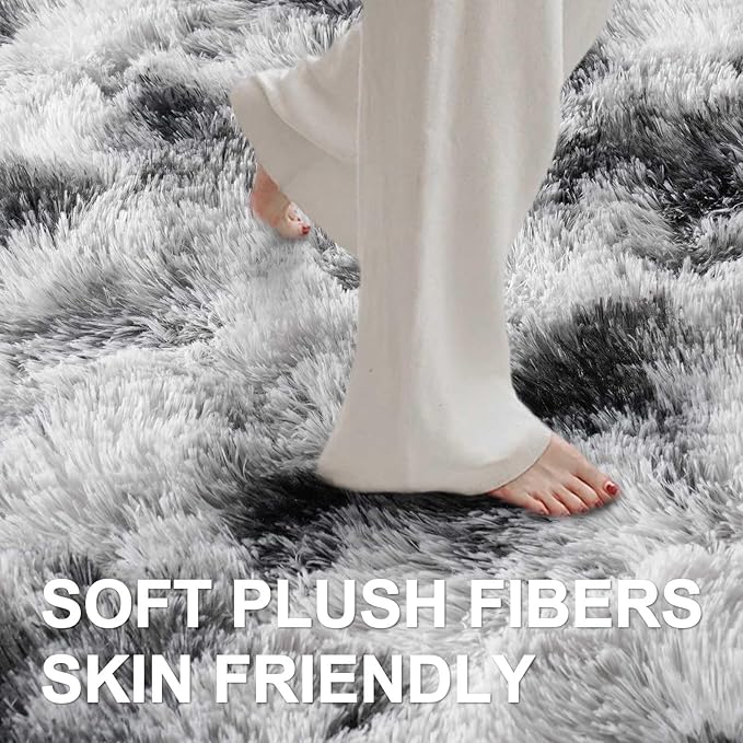 6x9 Ft Large Shag Rugs for Living Room Decor, Tie-Dyed Ultra Soft Fluffy Furry - Image 4