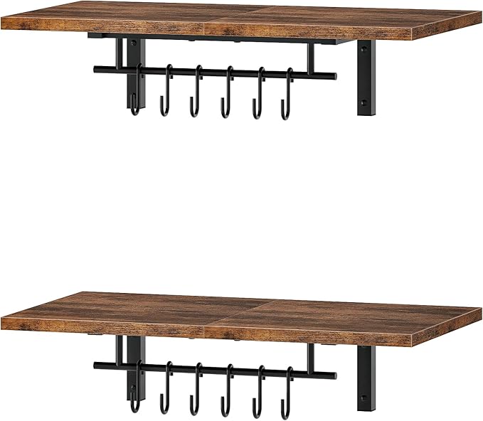 CHOEZON Wall-Mounted Pot Racks, Floating Shelves, Wall Shelves, Vintage Pot - Image 8
