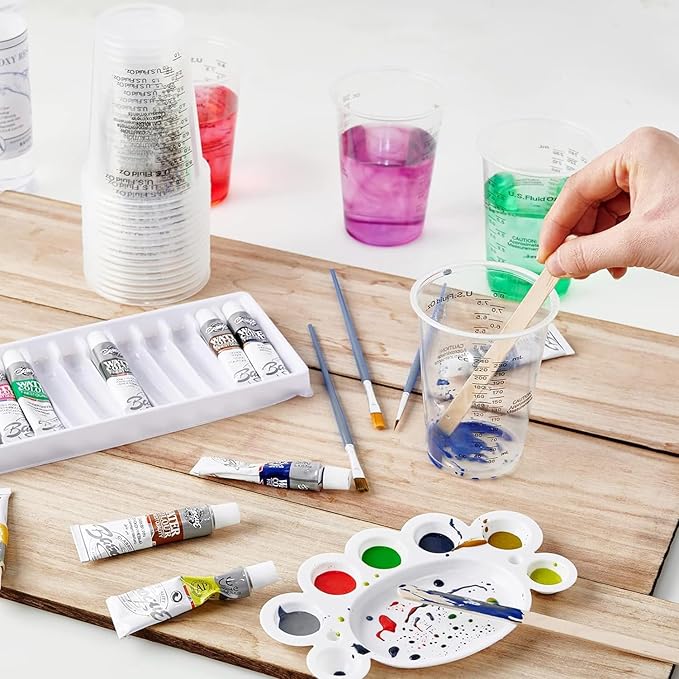 Taeku Measuring Cups Plastic, 8 oz Disposable Clear Epoxy Cups - Image 5