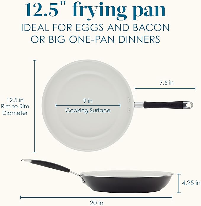 Rachael Ray Cucina Ceramic Nonstick Frying Pan/Skillet, 12.5 Inch Non Stick - Image 2
