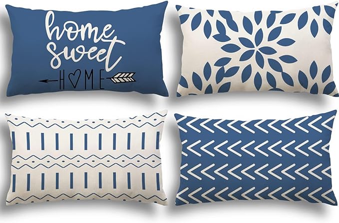 YCOLL Lumbar Pillow Covers 12x20 Set of 4, Modern Sofa Throw Pillow Cover by PillowCoversExpert