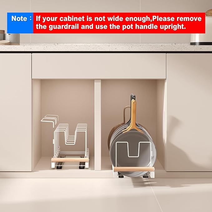 Magheo 2 Pack Pull Out Pots and Pans Organizer Under Cabinet - Image 8