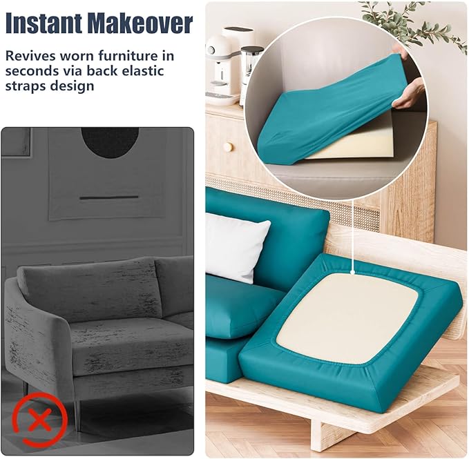 8Pcs Stretch Patio Cushion Covers, Outdoor Couch & Sofa Replacement Slipcovers - Image 5