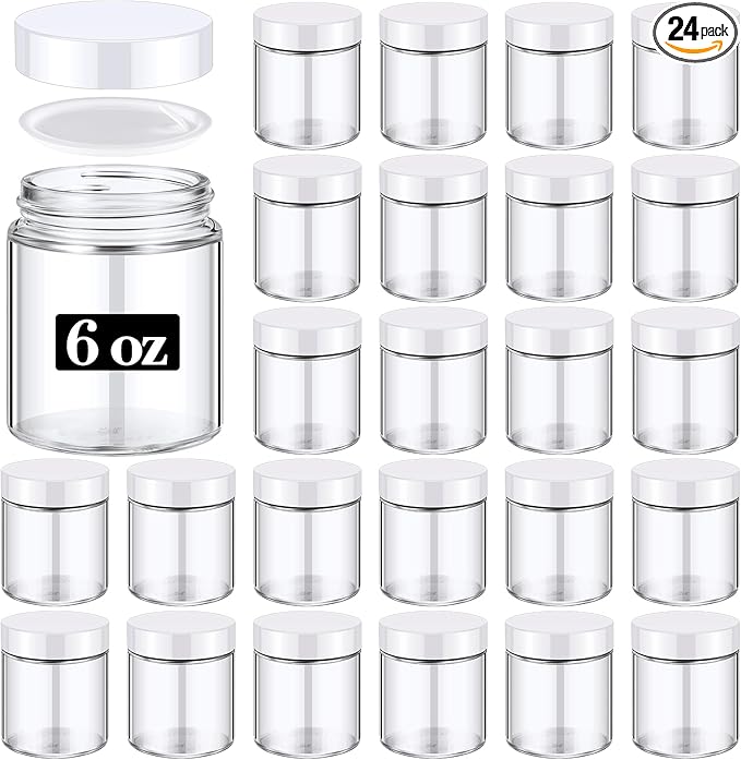 Domensi 24 Pcs Bulk 6oz Glass Jars by Domensi
