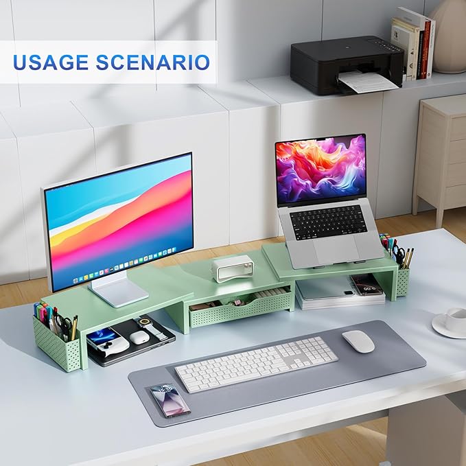 gianotter Dual Monitor Stand Riser, Desk Organizer - Image 5