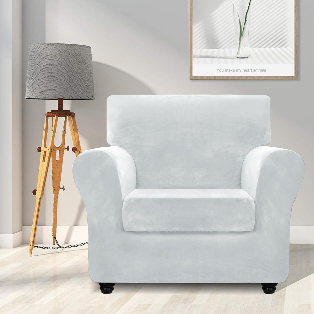 ZNSAYOTX Luxury Velvet Chair Slipcovers with Arm 2 Piece Stretch Chair Covers...