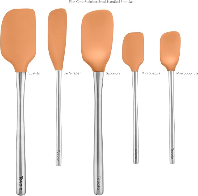 Tovolo Stainless Steel Handled Silicone Spatula Set of 5, Dishwasher Safe - Image 3
