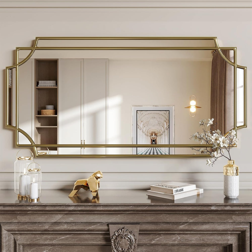 Dining Room Mirrors for Wall, 24x48 Inch Art Deco Gold Decorative Mirror for ...