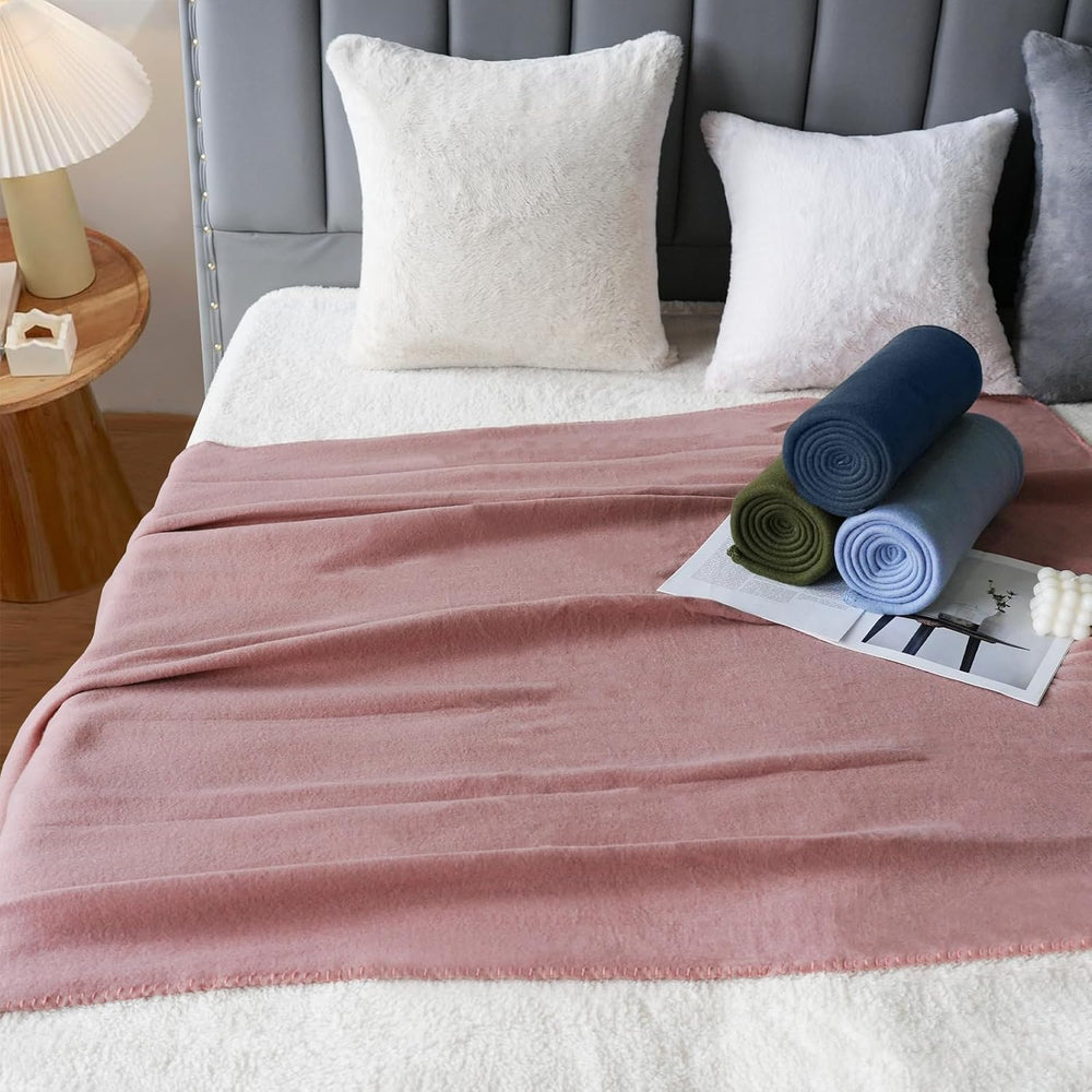 Fleece Throw Blankets Lightweight Warm Soft Cozy Pet-Friendly Bulk Fleece Thr...