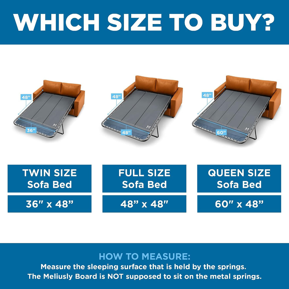 Meliusly Sleeper Sofa Bed Support Board Queen (60x48) - Heavy Duty Wood