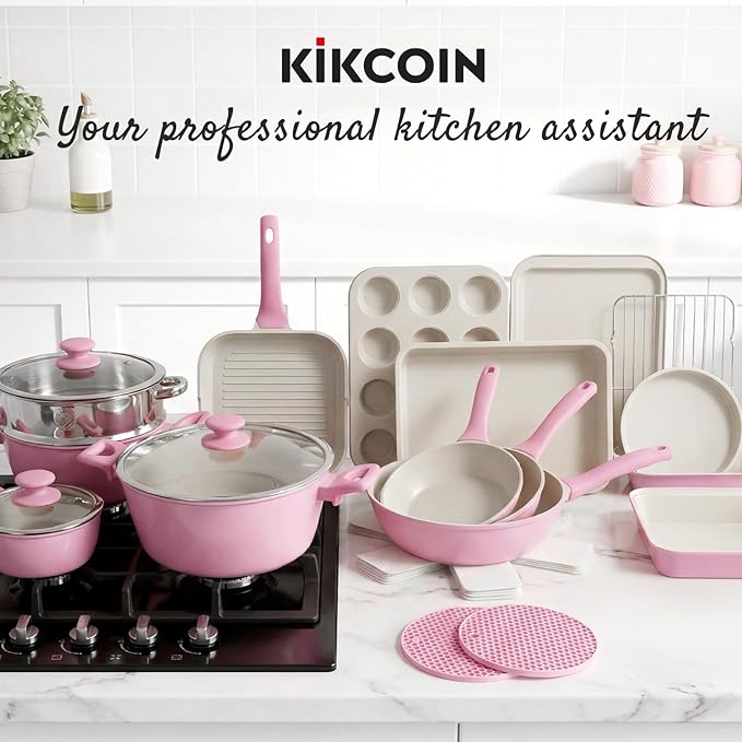 Kikcoin Pots and Pans Set Non Stick 31 Piece Kitchen Nonstick Cooking Cookware - Image 7