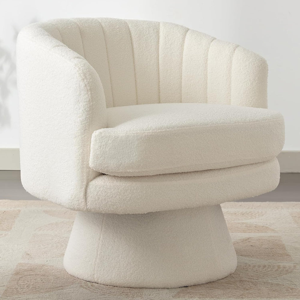 CANMOV Swivel Accent Chair with Armrest, Modern 360 Degree Swivel Barrel Chai...