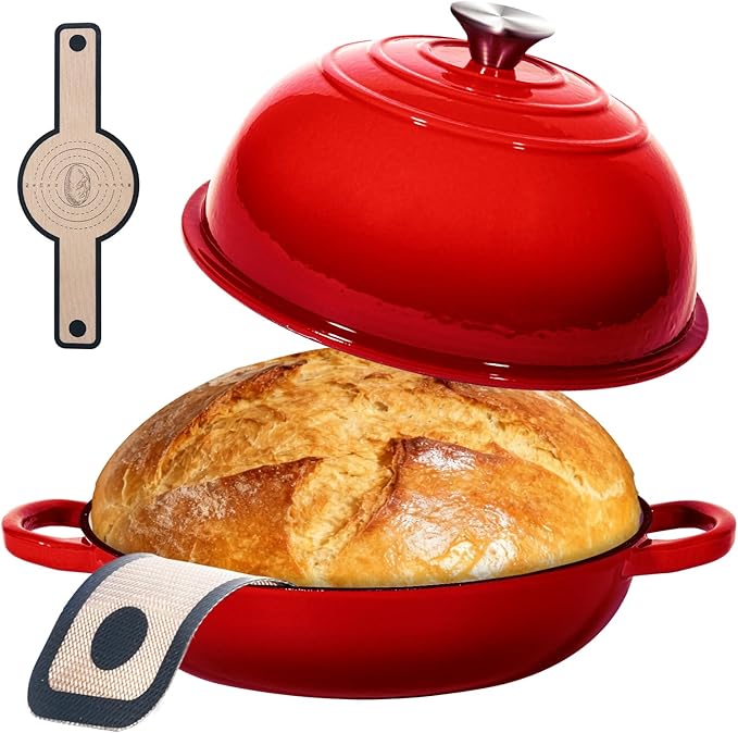 ONKO Dutch Oven For Sourdough Bread Baking, 6QT Enameled Cast Iron Dutch Oven by ONKO