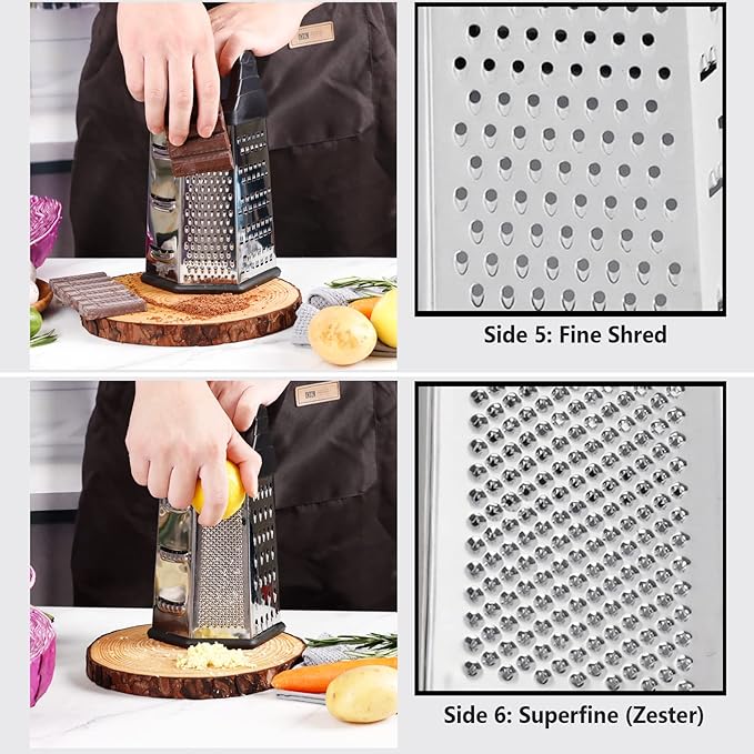Box Grater, Cheese Grater Shredder Stainless Steel - Image 5