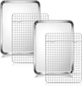Homikit Quarter Sheet Pan with Wire Rack Set, Stainless Steel Baking Tray with by Homikit