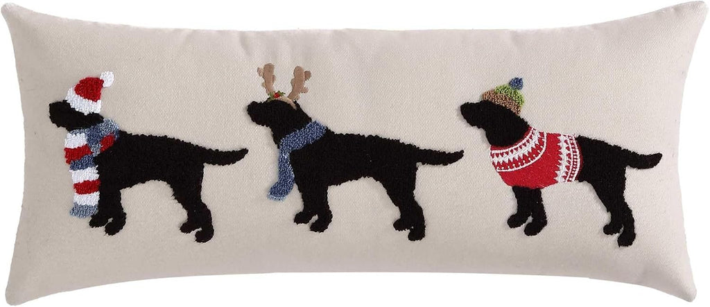 Eddie Bauer - Throw Pillow, Soft Decorative Pillow for Bed or Couch, Christmas Decorations, 23 x 10, Buddy Holiday Beige
