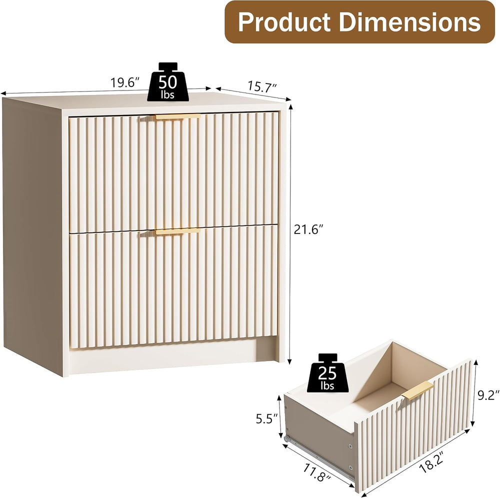 3 Piece Modern Bedroom Set, 6 Drawer Dresser with 2 Nightstands, Beige