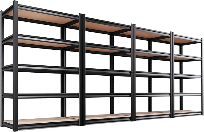 Set of 4 Garage Shelving-2050 lbs 5 Tier Storage Shelves, Adjustable Heavy Duty by Unknown