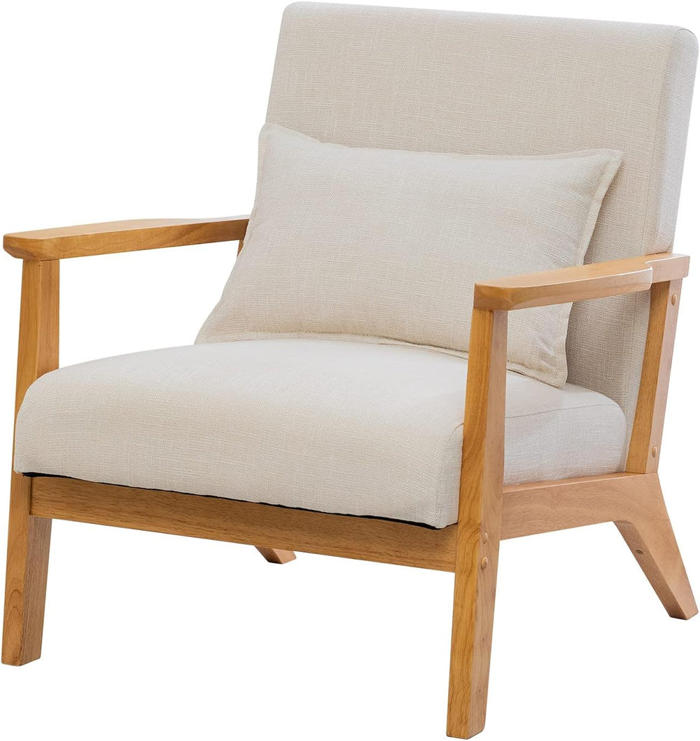 UNICOO - Mid-Century Modern Accent Chair, Fabric Reading Armchair, Easy Assem...