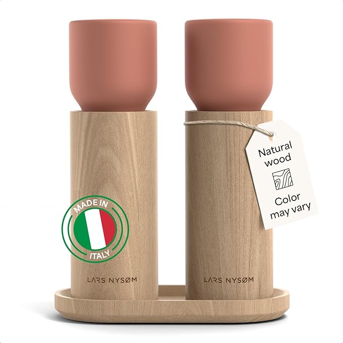 LARS NYSØM Wooden Salt and Pepper Grinder Set Manual by LN