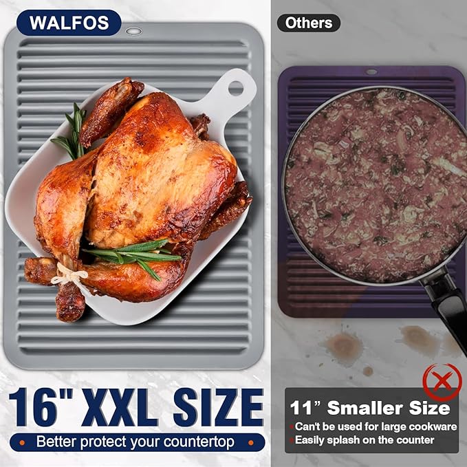 Walfos Large Silicone Trivet 16x12 Inch, Hot Pads - Image 2