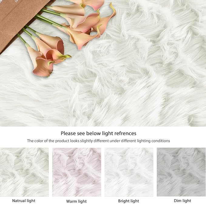 ORINOVA White Fluffy Washable Shag Area Rugs - Image 8