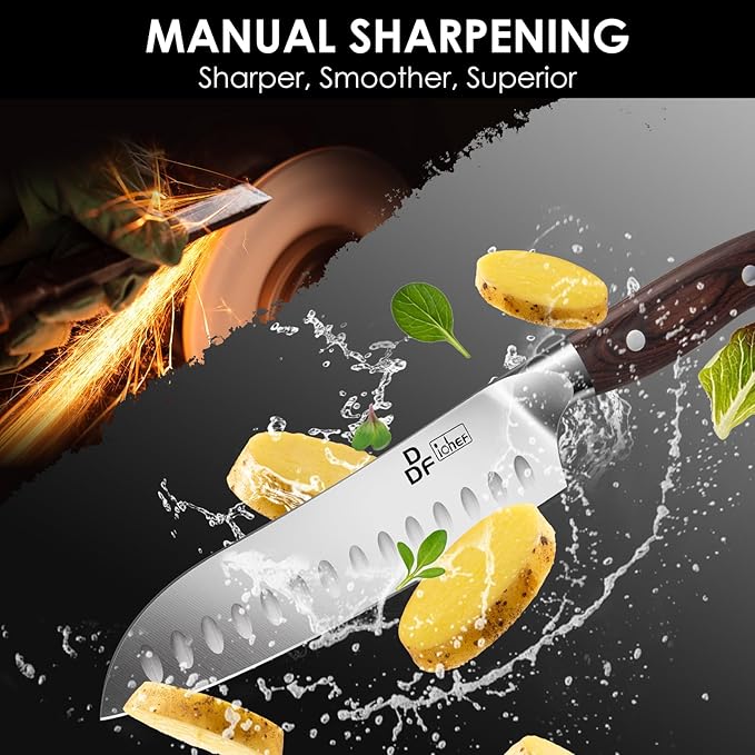 DDF iohEF Kitchen Knife 7 inch Chef Knife Professinal Santoku Knife, Japanese - Image 6