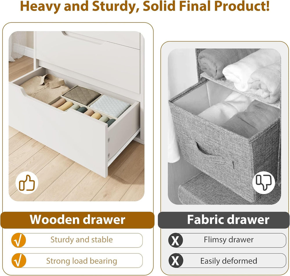 Garvee 5 Dresser for Bedroom, 50.5" Vertical Dresser Drawer with Storage