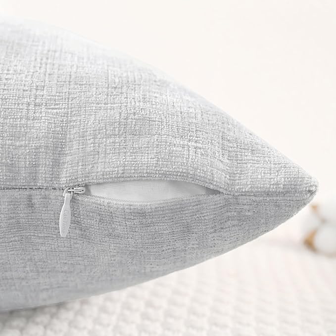 CaliTime Throw Pillow Covers Decorative 18 X 18 Inches Pack of 2 Cozy Chenille - Image 3