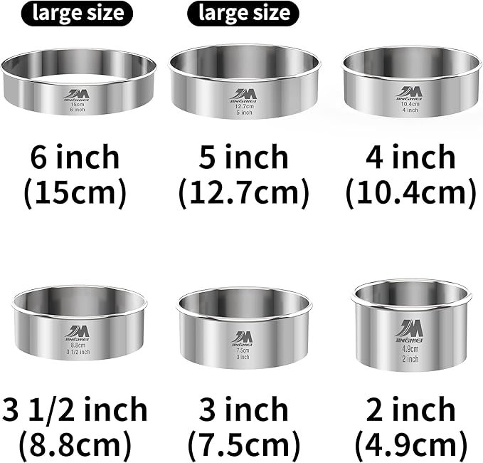 M JNGMEI 6 Pieces Stainless Steel Cookie Cutter Set 2'' - Image 3
