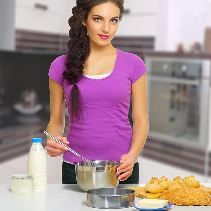 Hecila 1PC Mini Whisk Stainless Steel Mixer Compact Small Whisks - Image 7