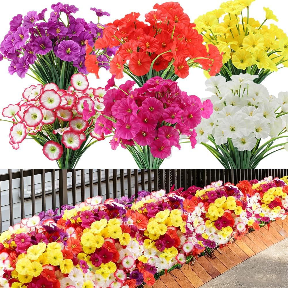 JEMONG Artificial Flowers 30 Bundles Outdoor UV Resistant Fake Daisy Flowers ...