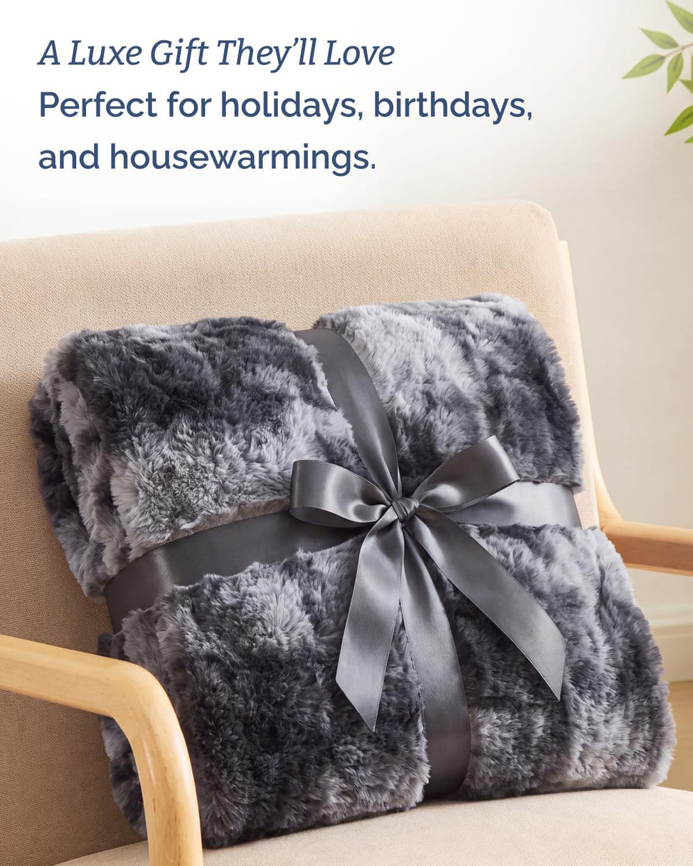Faux Fur Throw Blanket - Queen Size Bubble Blanket - 90" x 90" Marb...