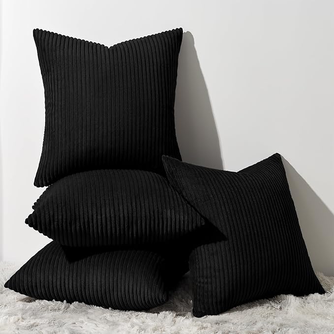 Topfinel Decorative 20x20 inch Black Throw Pillow Covers Cushion Cases by Topfinel