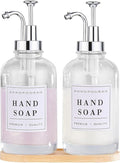 Glass Soap Dispenser with Pump, Countertop Soap and Lotion Dispenser Set of 2 by POLLOCKDirect