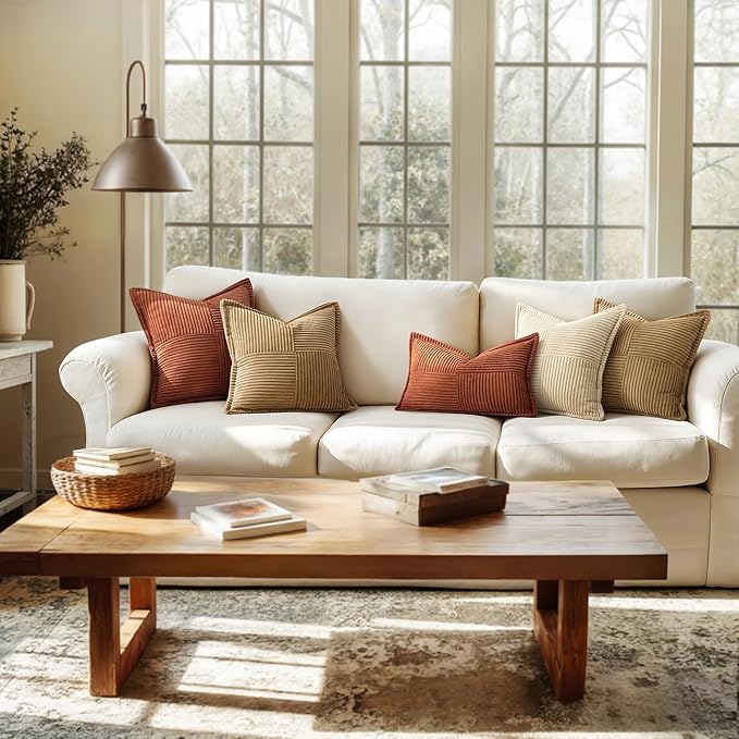 MIULEE Dark Rust Decorative Throw Pillow Covers - Image 3