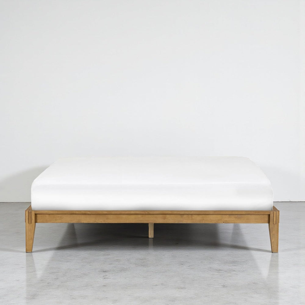 Sapa Solid Wood Platform Bed Frame – Minimalist, Japanese Joinery, No Box Spr...