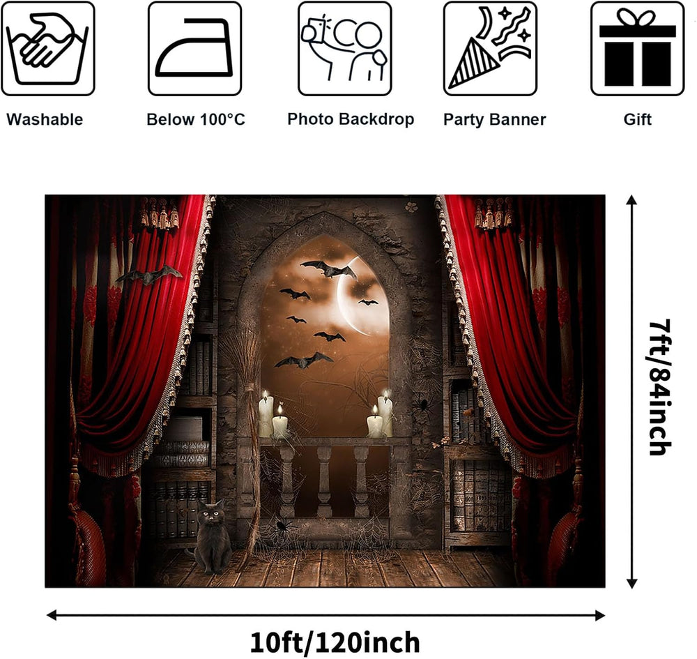 Halloween Photography Backdrop Medieval Castle Background 10x7ft
