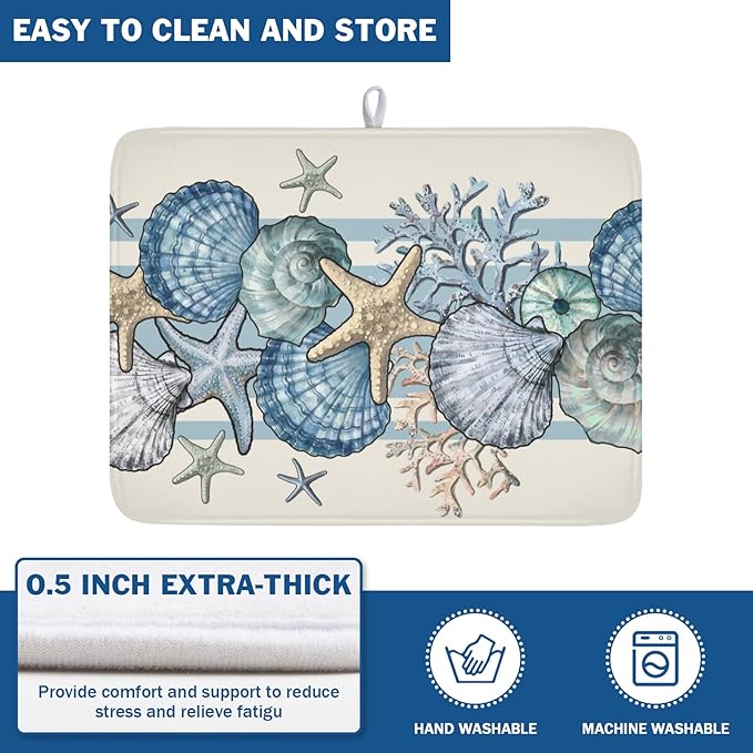 Nautical Coastal Dish Drying Mat - Image 5