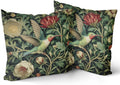 Giwawa Vintage Hummingbird Pillow Covers Set of 2, Rustic Green Bird Floral Pillow Cases 20x20in, Boho Flower Botanical Cotton Throw Cushion Covers for Sofa Couch Patio Seasonal Decoration