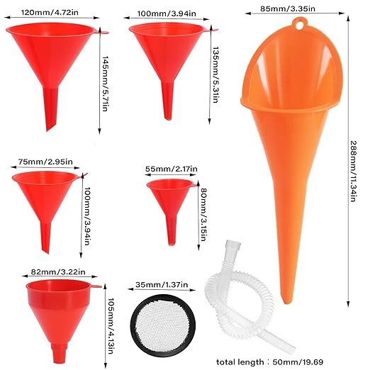 Oil Funnel for Automotive Use, Plastic Oil Change Funnels Set Large Flexible - Image 2