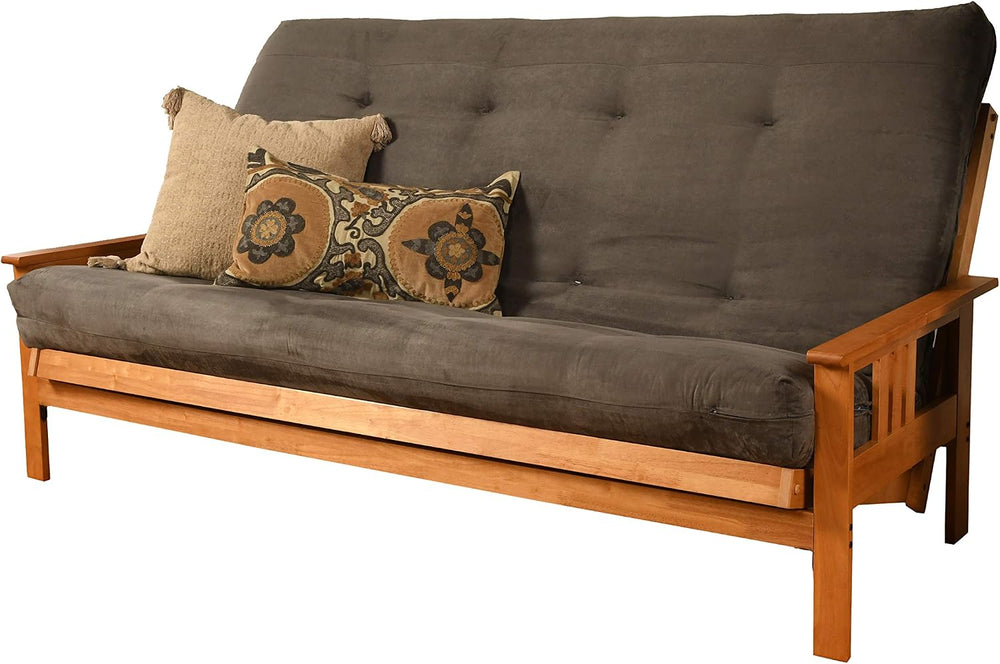 Kodiak Furniture Monterey Queen-size Futon, Butternut Finish with Suede Gray ...