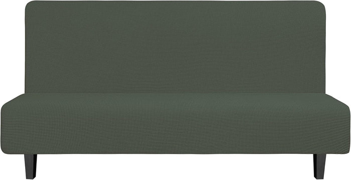 Easy-Going Stretch Large Futon Slipcover Armless Futon Cover Olive Green