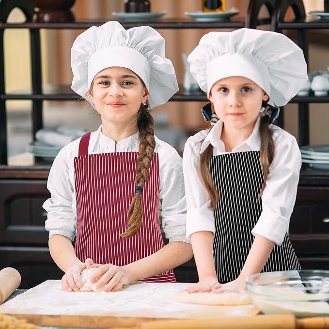 2 Pack Stripes Kids Apron, Kids Cooking Aprons - Image 6