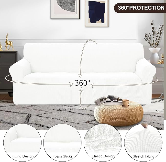 U-NICE HOME Oversized Stretch Sofa Slipcover, Soft Jacquard Fabric Couch Cover - Image 3