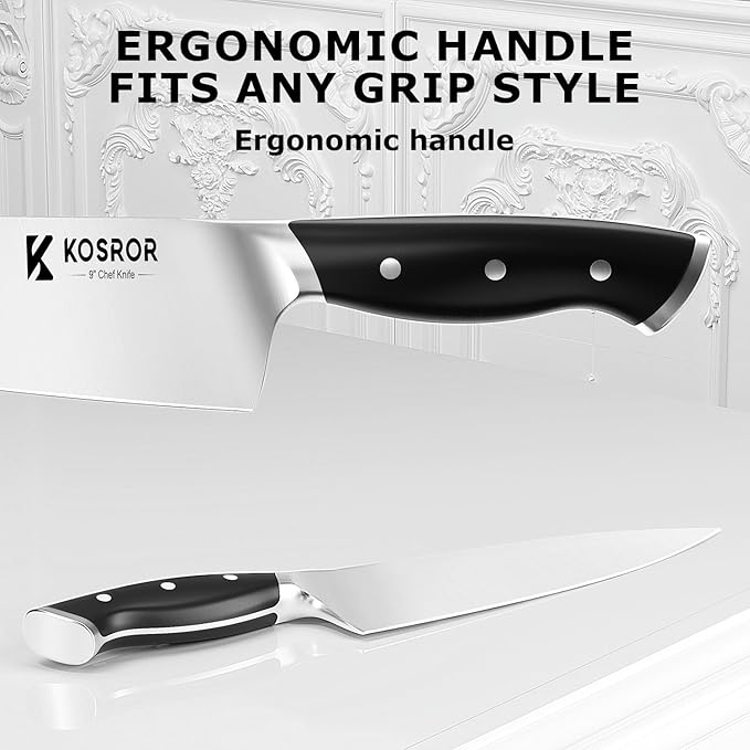 Kitchen Knife Set with Block: 15-Piece German Stainless Steel with Dual - Image 4