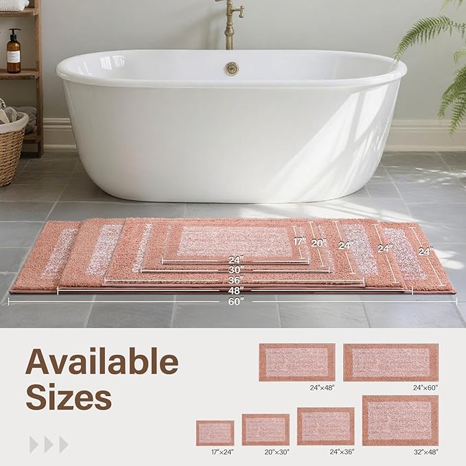 Bathroom Rugs 24x17 Non Slip Washable, Soft Absorbent Quick Dry Mats - Image 6