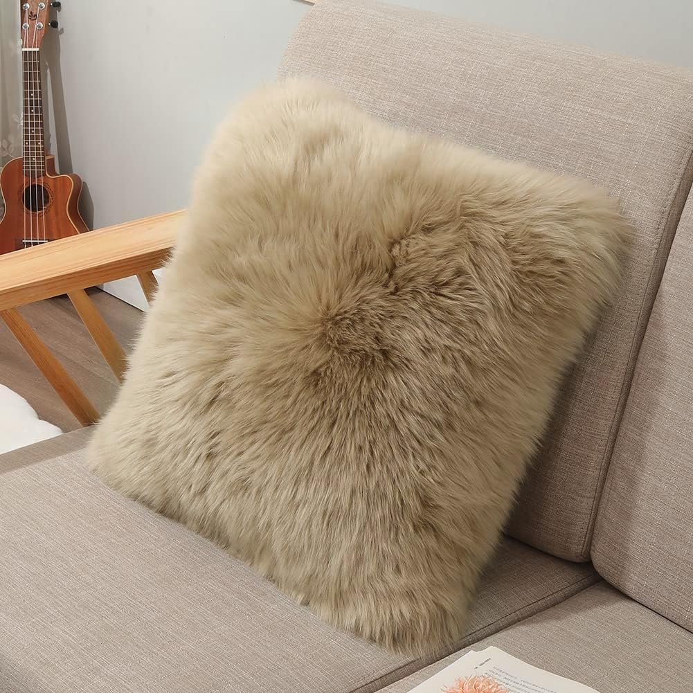 llb luxury genuine sheepskin throw pillow covers soft, main product view