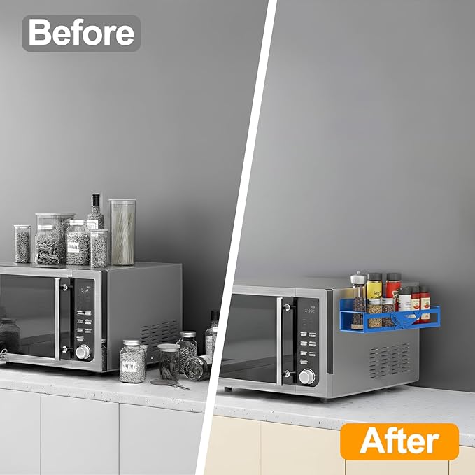 Magnetic Spice Rack for Refrigerator, 4 Pack Metal Magnetic Shelf Organizer for - Image 6