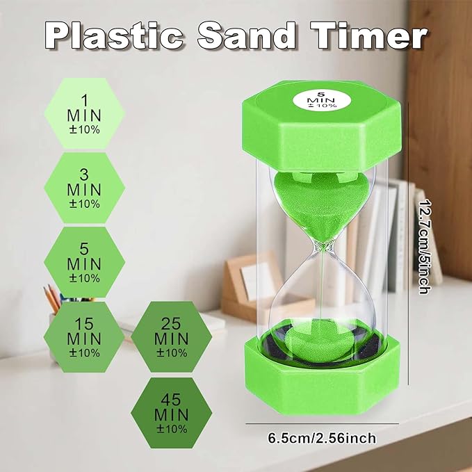 Hourglass 3 Minute Sand Timer, Colorful Hour Glass Sandglass - Image 3